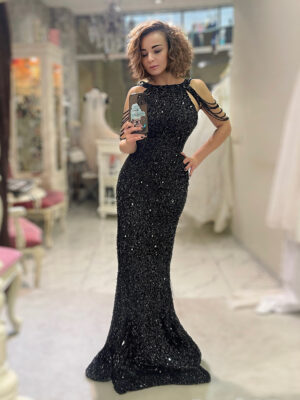 силуэтное вечернее платье кружевные пайетки, американская пройма