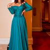 итльянское вечернее платье бирюзовог цвета с рукавми