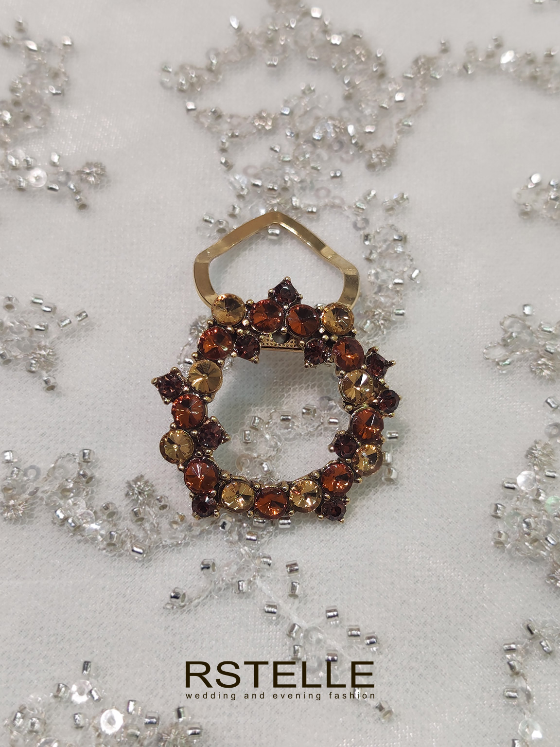 зажим для палантина(брошь) золотой