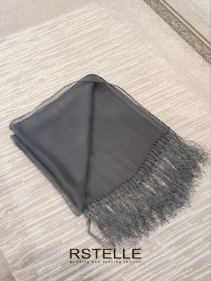 палантин(платок) из натурального шелка с кистями(бахромой)