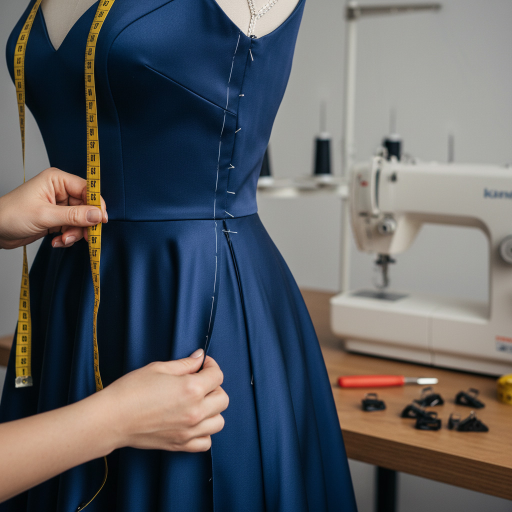 изменить размер вечернего платья