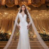 свадебное платье русалка(рыбка) большого размера с рукавами