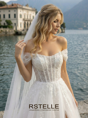 Кружевное свадебное платье с бельевым корсетом